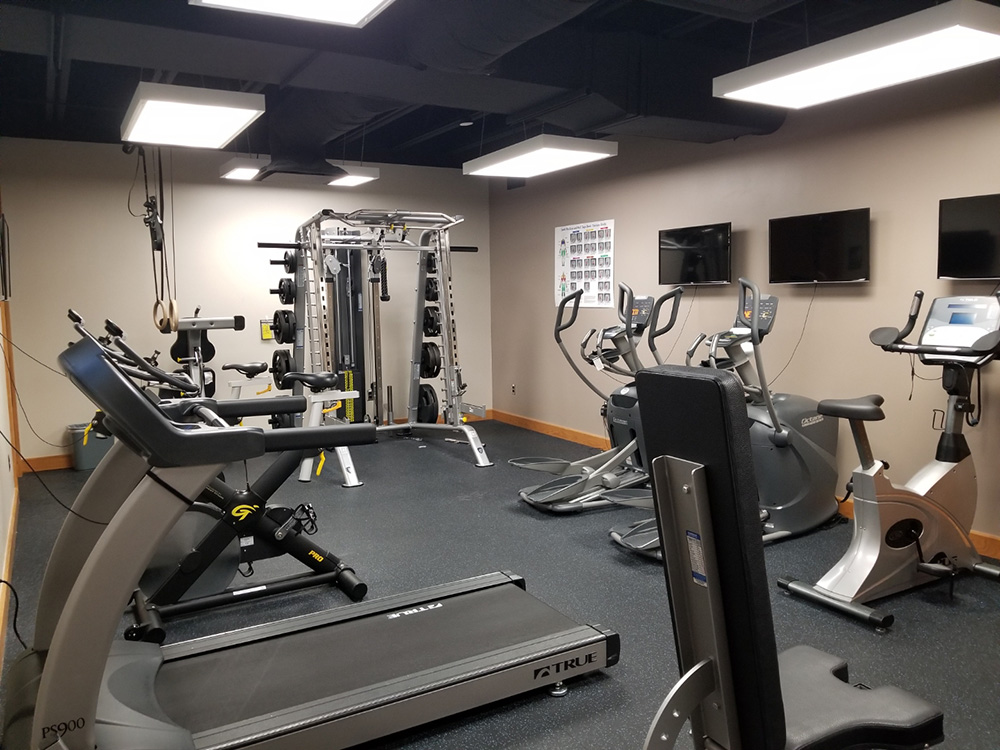 Fitness room for employees located in Arkansas.